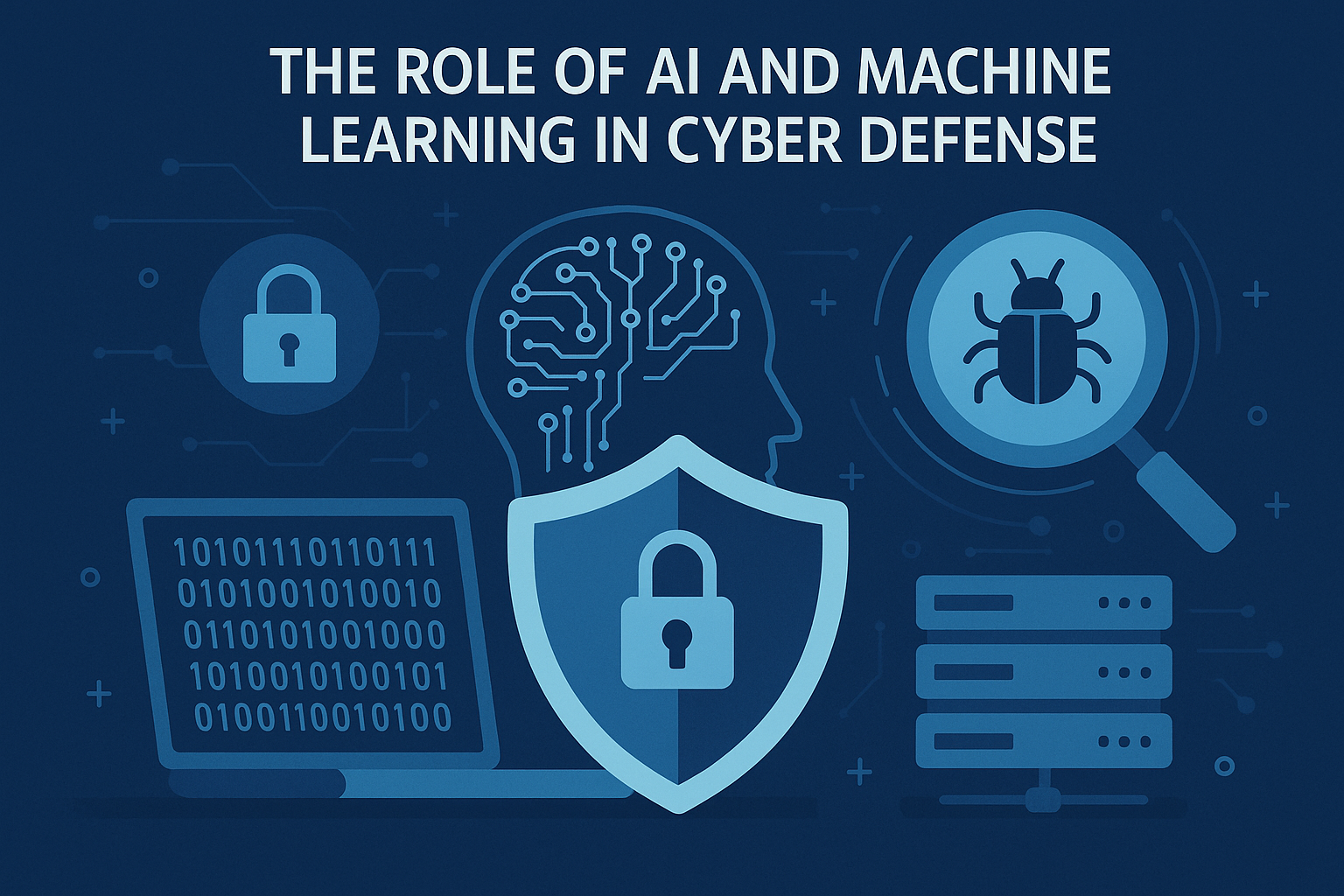 Cyber defense shield and tech images