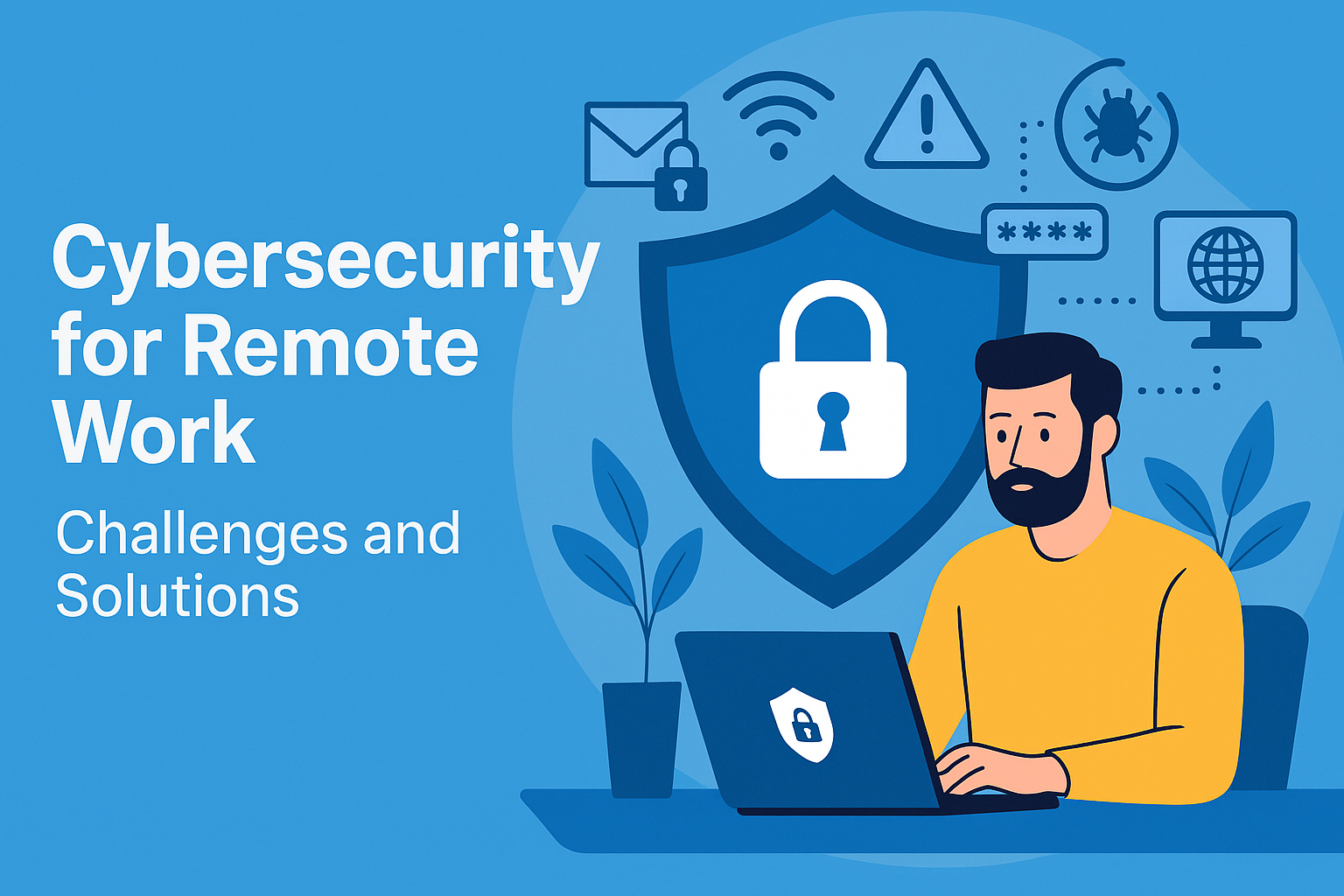 Remote work cybersecurity concept